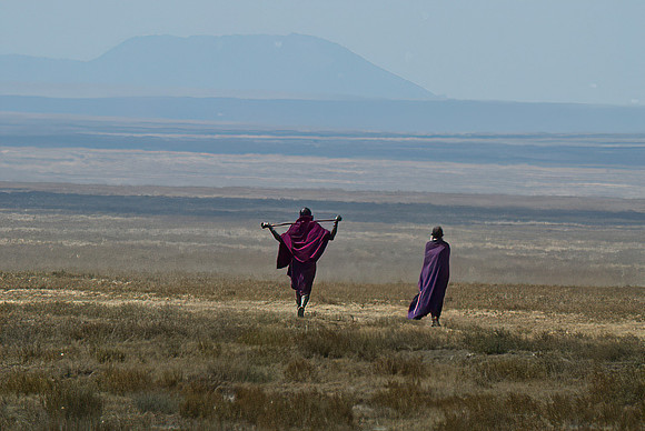 Masai couple walking-motion
